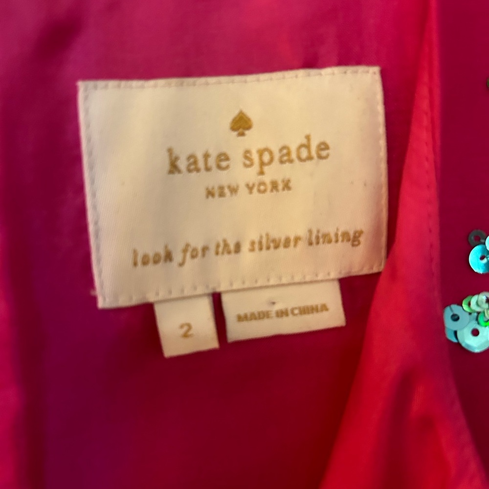 EUC Kate Spade Pink Embellished Floral Dress Size 2 - Picture 3 of 11